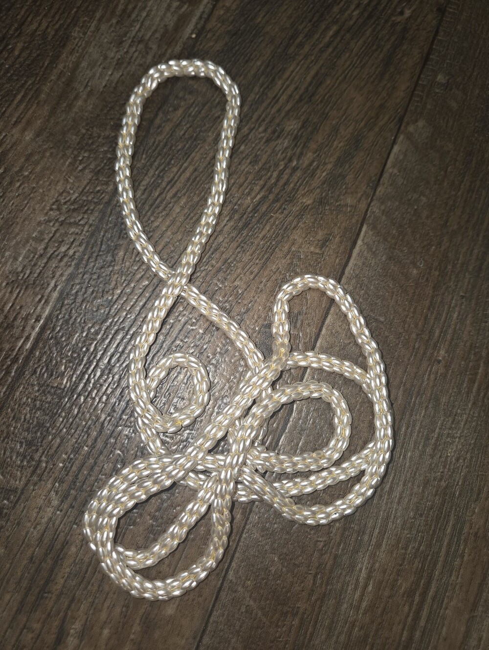 Vintage freshwater rice pearl rope necklace 44 inch